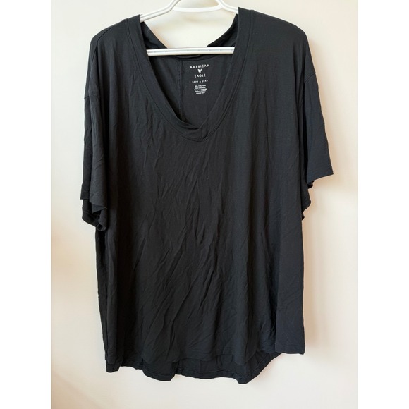 American Eagle Outfitters Tops - American Eagle Soft & Sexy Black V-Neck T-Shirt Womens XXL Short Sleeve Relaxed
